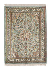  68X94 Kashmir Pure Silke Tæppe Brun/Grøn Indien Carpetvista