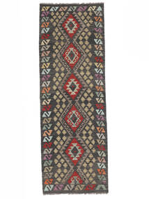  84X243 Kelim Afghan Old Style Vloerkleed Tapijtloper Zwart/Bruin Afghanistan Carpetvista