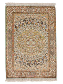  Kashmir Pure Silk Rug 64X93 Silk Brown/Orange Small Carpetvista