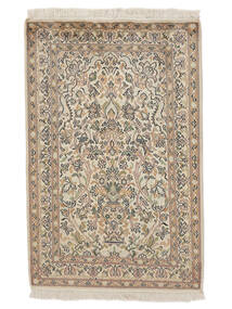 絨毯 オリエンタル カシミール ピュア シルク 64X98 茶色/ベージュ (絹, インド)