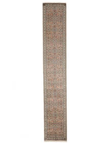 絨毯 カシミール ピュア シルク 79X461 廊下 カーペット 茶色 (絹, インド)