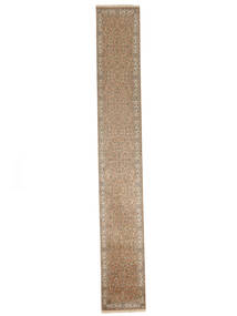 絨毯 オリエンタル カシミール ピュア シルク 78X530 廊下 カーペット 茶色 (絹, インド)