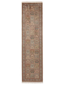  Orientalsk Kashmir Ren Silke Teppe 81X310Løpere Brun Silke, India Carpetvista