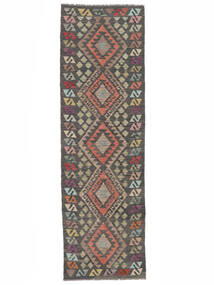Kelim Afghan Old Style Vloerkleed 88X286 Tapijtloper Bruin/Zwart Wol, Afghanistan Carpetvista