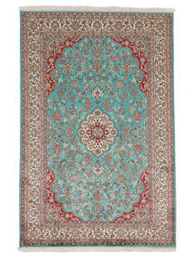 126X195 絨毯 カシミール ピュア シルク オリエンタル 茶色/ダークレッド (絹, インド) Carpetvista