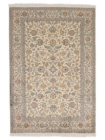 125X184 絨毯 カシミール ピュア シルク オリエンタル 茶色/ベージュ (絹, インド) Carpetvista