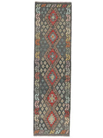 79X287 Kelim Afghan Old Style Matot Matto Itämainen Käytävämatto Musta/Tummanvihreä (Villa, Afganistan) Carpetvista