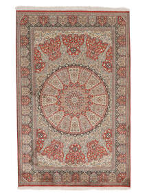 124X191 絨毯 カシミール ピュア シルク オリエンタル 茶色/オレンジ (絹, インド) Carpetvista