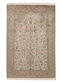  125X184 Kashmir Pure Silk Rug Brown/Beige India Carpetvista