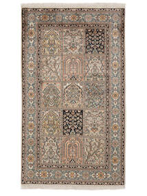 92X158 Kashmir Ren Silke Teppe Orientalsk Brun/Svart (Silke, India) Carpetvista