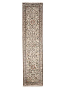  Oriental Kashmir Pure Silk Rug 80X336 Runner
 Brown/Orange Silk, India Carpetvista