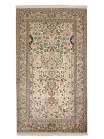 97X170 絨毯 カシミール ピュア シルク オリエンタル 茶色/ベージュ (絹, インド) Carpetvista