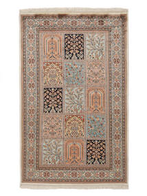 97X154 Kashmir Ren Silke Teppe Orientalsk Brun/Mørk Grå (Silke, India) Carpetvista