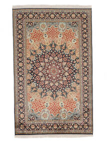 96X152 Kashmir Ren Silke Teppe Orientalsk Brun/Svart (Silke, India) Carpetvista