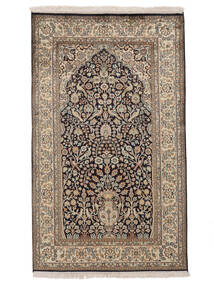 95X157 Kashmir Äkta Silke Matta Orientalisk Brun/Svart (Silke, Indien) Carpetvista