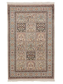 98X156 Kashmir Pure Silk Rug Oriental Brown/Dark Grey (Silk, India) Carpetvista