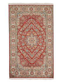 94X153 Kashmir Ren Silke Teppe Orientalsk Brun/Mørk Rød (Silke, India) Carpetvista