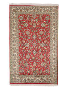 96X154 Kashmir Ren Silke Teppe Orientalsk Brun/Mørk Rød (Silke, India) Carpetvista