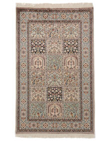 98X157 Kashmir Äkta Silke Matta Orientalisk Brun/Mörkgrå (Silke, Indien) Carpetvista