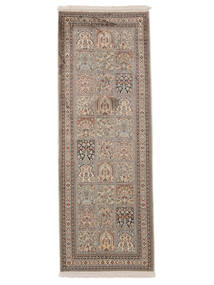  Orientalisk Kashmir Äkta Silke 77X212 Hallmatta Brun/Orange Silke, Indien Carpetvista