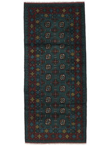  Afghan Fine Rug 83X193 Wool Black Small Carpetvista