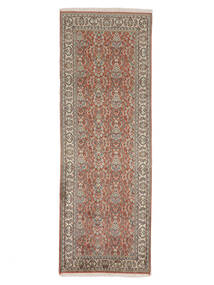  Orientalisk Kashmir Äkta Silke 76X213 Hallmatta Brun/Orange Silke, Indien Carpetvista