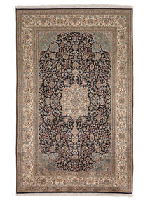 122X191 絨毯 カシミール ピュア シルク オリエンタル 茶色/ブラック (絹, インド) Carpetvista