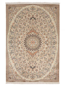 128X188 Kashmir Äkta Silke Matta Orientalisk Brun/Beige (Silke, Indien) Carpetvista