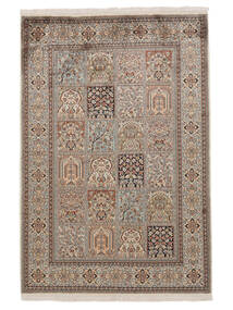 絨毯 オリエンタル カシミール ピュア シルク 125X184 茶色/ダークグレー (絹, インド)