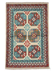  98X148 Afghan Fine Teppich Dunkelrot/Dunkeltürkis Afghanistan Carpetvista