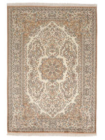 126X178 絨毯 カシミール ピュア シルク オリエンタル 茶色/ベージュ (絹, インド) Carpetvista
