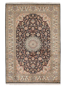  127X183 Kashmir Pure Silk Rug Brown/Black India Carpetvista