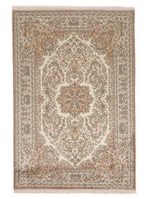 125X184 Kashmir Äkta Silke Matta Orientalisk Brun/Beige (Silke, Indien) Carpetvista
