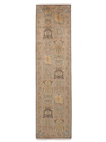  Orientalischer Kaschmir Reine Seide Teppich 83X315 Läufer Braun/Orange Seide, Indien Carpetvista