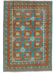 Afghan Fine Rug 200X290 Brown/Dark Teal Wool, Afghanistan Carpetvista