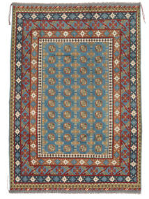  Afghan Fine Teppich 205X293 Braun/Dunkelblau Carpetvista