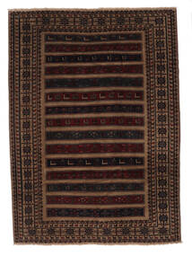 Belutsch Teppich 204X280 Schwarz/Braun Wolle, Afghanistan Carpetvista