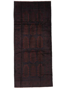 174X390 Belutsch Teppich Orientalischer Läufer Schwarz (Wolle, Afghanistan) Carpetvista