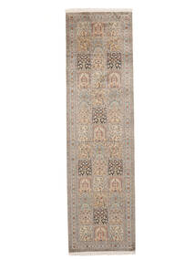 絨毯 カシミール ピュア シルク 85X299 廊下 カーペット 茶色 (絹, インド)