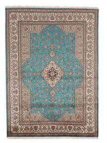 Kashmir Pure Silk Rug 156X217 Brown/Black Silk, India Carpetvista