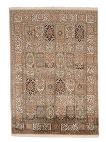 151X212 Kaschmir Reine Seide Teppich Orientalischer Braun/Orange (Seide, Indien) Carpetvista