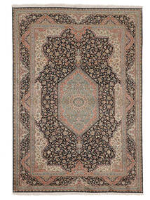 絨毯 カシミール ピュア シルク 172X247 茶色/ブラック (絹, インド)