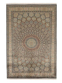 168X249 絨毯 オリエンタル カシミール ピュア シルク 茶色/ブラック (絹, インド) Carpetvista