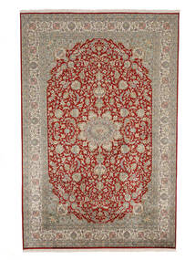  Kashmir Pure Silk Rug 188X285 Brown/Dark Red Carpetvista