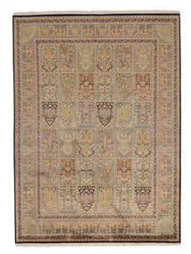 221X305 絨毯 オリエンタル カシミール ピュア シルク 茶色/オレンジ (絹, インド) Carpetvista