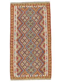  Kilim Afghan Old Style Rug 104X197 Wool Brown/Dark Red Small Carpetvista