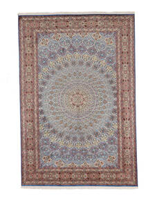  Orientalsk Kashmir Ren Silke Teppe 188X278 Brun/Mørk Rød Silke, India Carpetvista