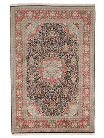  Kashmir Pure Silk Rug 182X278 Brown/Black Carpetvista