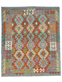 Tappeto Kilim Afghan Old Style 157X186 Verde/Rosso Scuro (Lana, Afghanistan)