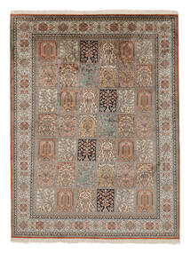156X210 絨毯 カシミール ピュア シルク オリエンタル 茶色/ダークグレー (絹, インド) Carpetvista